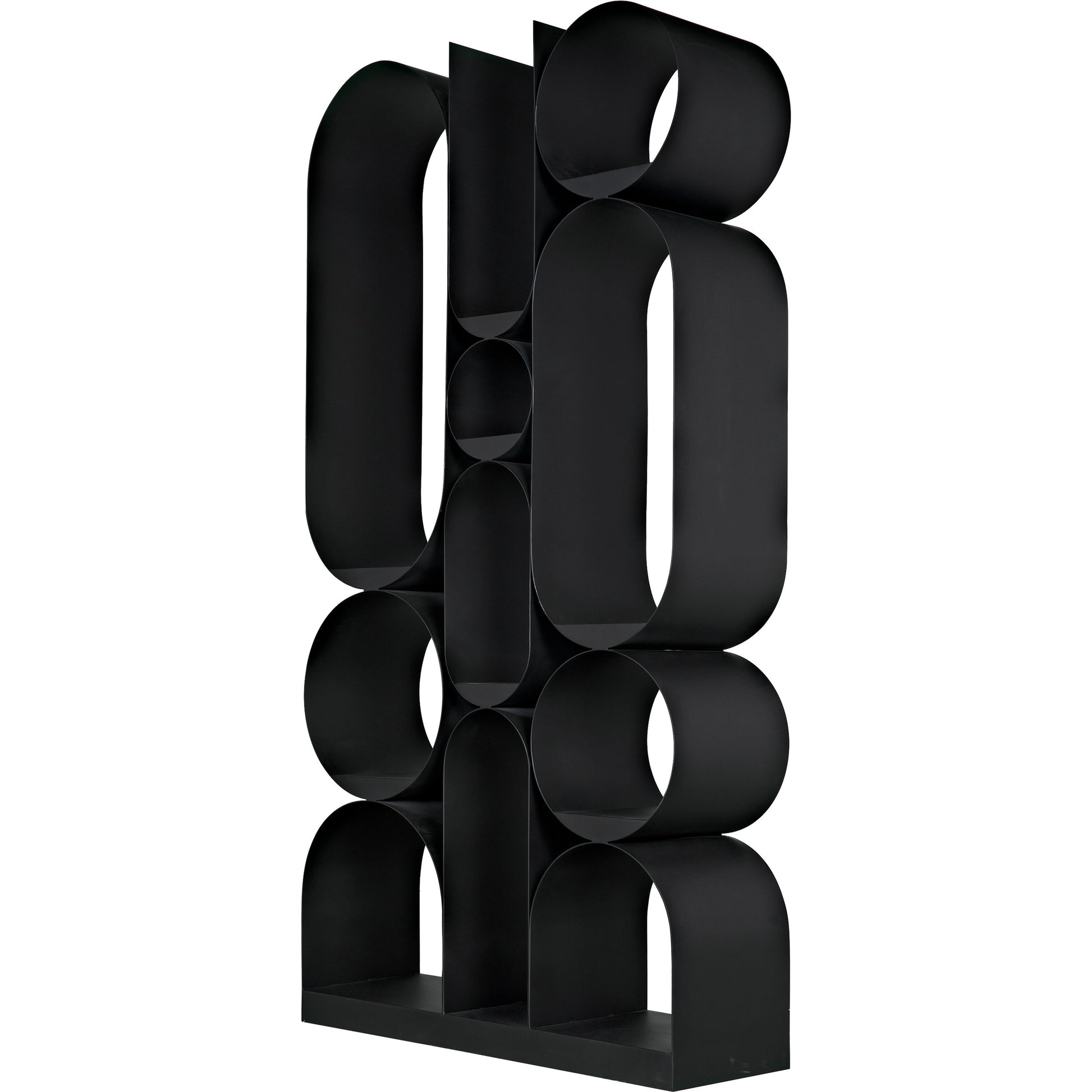 Letty Bookcase by Noir in matte black. Made from industrial steel in a modern style.