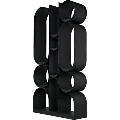 Letty Bookcase by Noir in matte black. Made from industrial steel in a modern style.