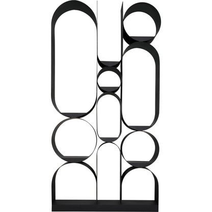 Letty Bookcase by Noir in matte black. Made from industrial steel in a modern style.