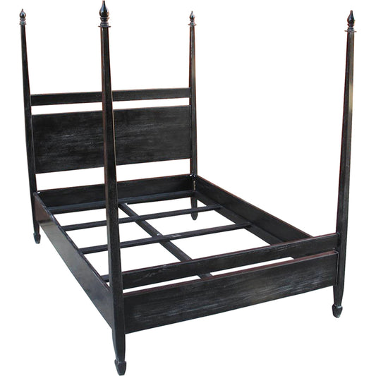 Venice Bed by Noir in hand rubbed black. Made from mahogany in a transitional style.
