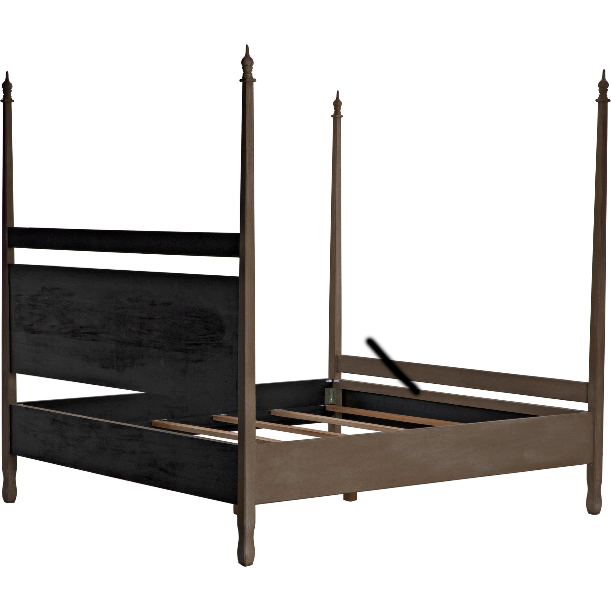 Venice Bed by Noir in hand rubbed black. Made from mahogany in a transitional style.