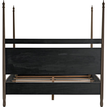 Venice Bed by Noir in hand rubbed black. Made from mahogany in a transitional style.