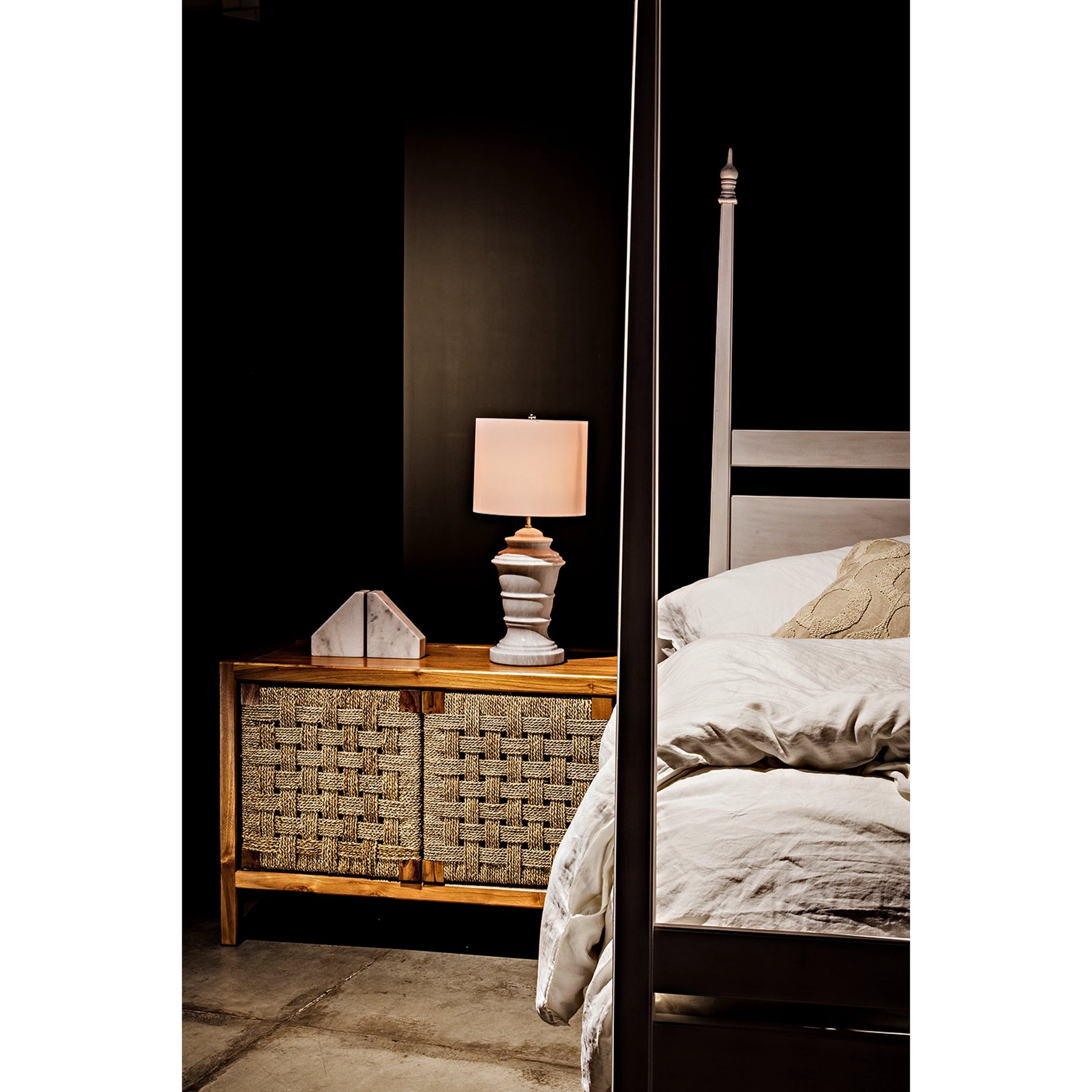 Venice Bed by Noir in hand rubbed black. Made from mahogany in a transitional style.