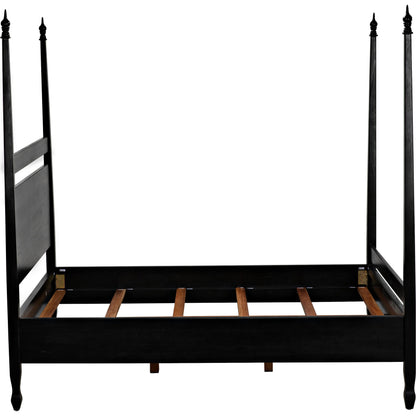 Venice Bed by Noir in hand rubbed black. Made from mahogany in a transitional style.