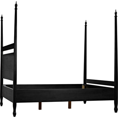 Venice Bed by Noir in hand rubbed black. Made from mahogany in a transitional style.