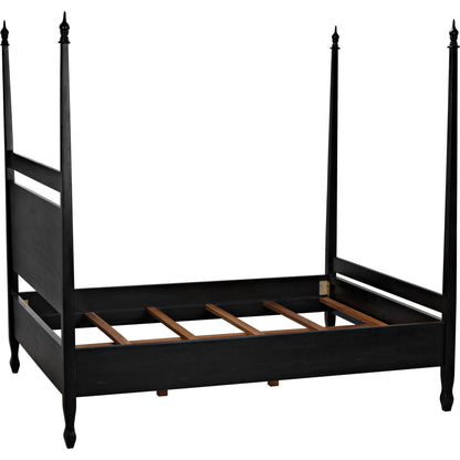 Venice Bed by Noir in hand rubbed black. Made from mahogany in a transitional style.