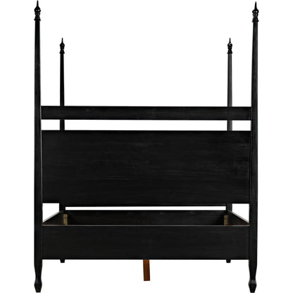Venice Bed by Noir in hand rubbed black. Made from mahogany in a transitional style.