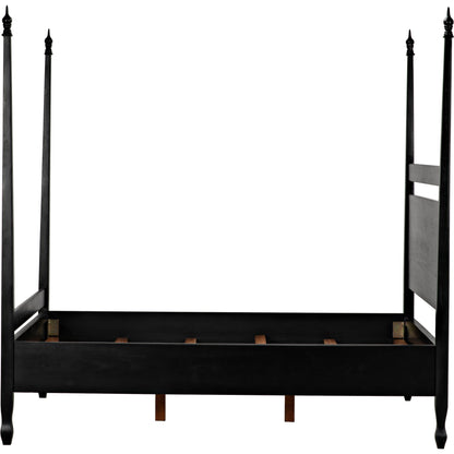 Venice Bed by Noir in hand rubbed black. Made from mahogany in a transitional style.