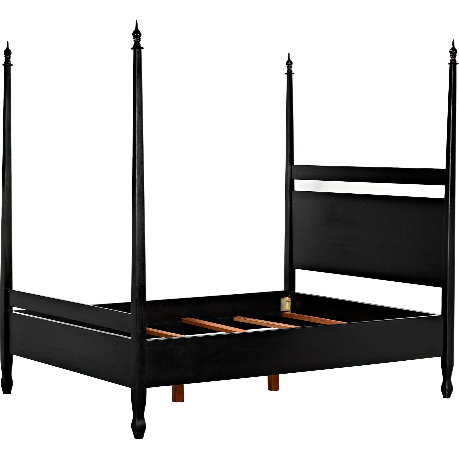 Venice Bed by Noir in hand rubbed black. Made from mahogany in a transitional style.