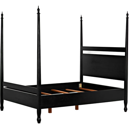 Venice Bed by Noir in hand rubbed black. Made from mahogany in a transitional style.