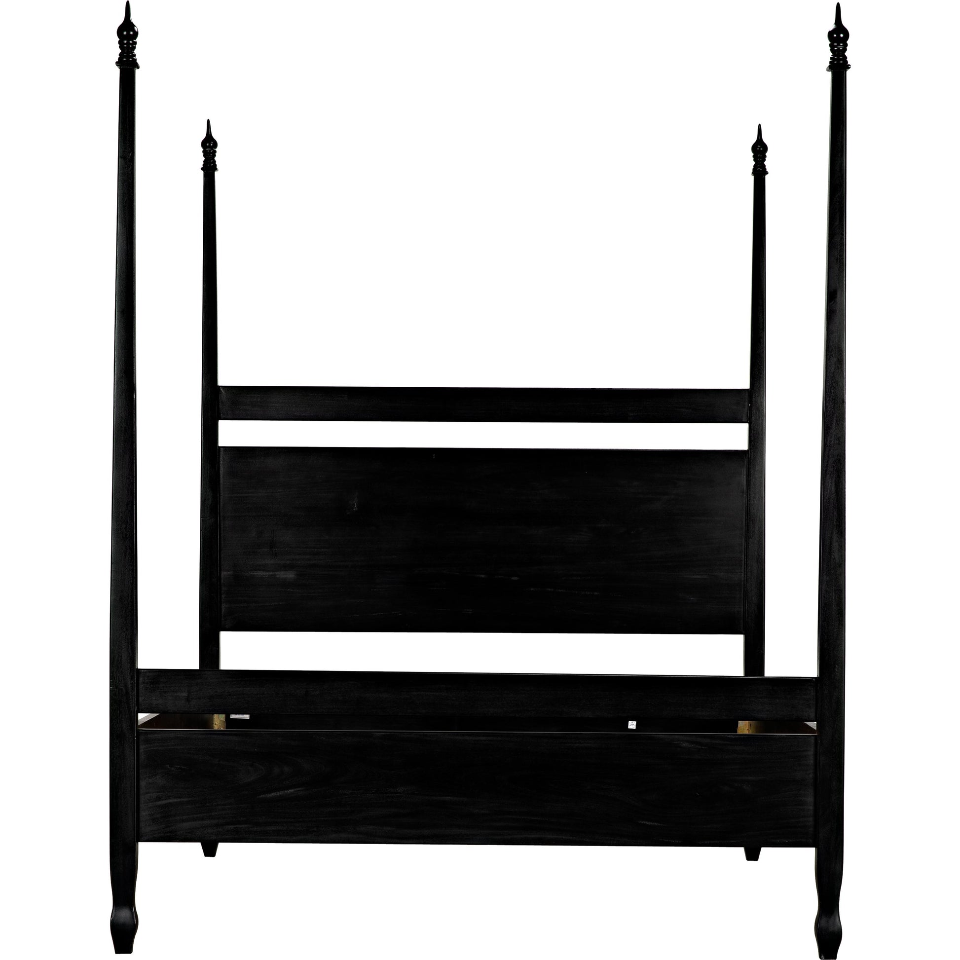 Venice Bed by Noir in hand rubbed black. Made from mahogany in a transitional style.