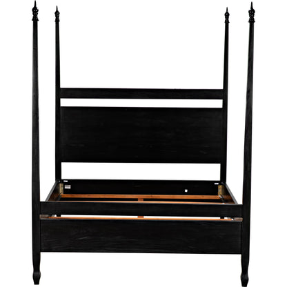 Venice Bed by Noir in hand rubbed black. Made from mahogany in a transitional style.