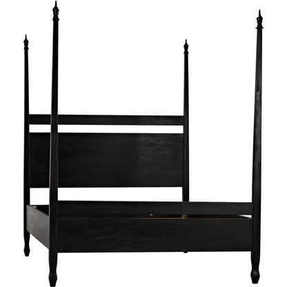 Venice Bed by Noir in hand rubbed black. Made from mahogany in a transitional style.