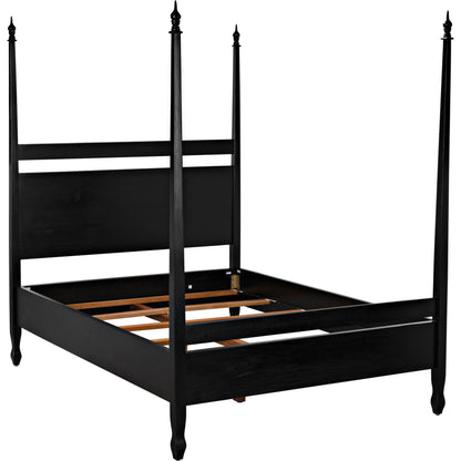 Venice Bed by Noir in hand rubbed black. Made from mahogany in a transitional style.