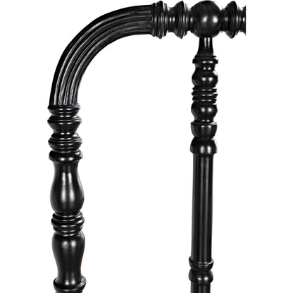 Bachelor Bed by Noir in hand rubbed black. Made from mahogany in a cottage & farmhouse style.