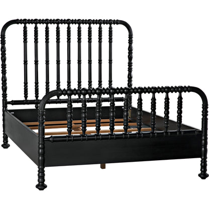 Bachelor Bed by Noir in hand rubbed black. Made from mahogany in a cottage & farmhouse style.
