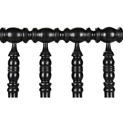 Bachelor Bed by Noir in hand rubbed black. Made from mahogany in a cottage & farmhouse style.