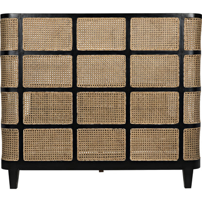 Porto Bed by Noir in hand rubbed black. Made from mahogany in a eclectic & global style.