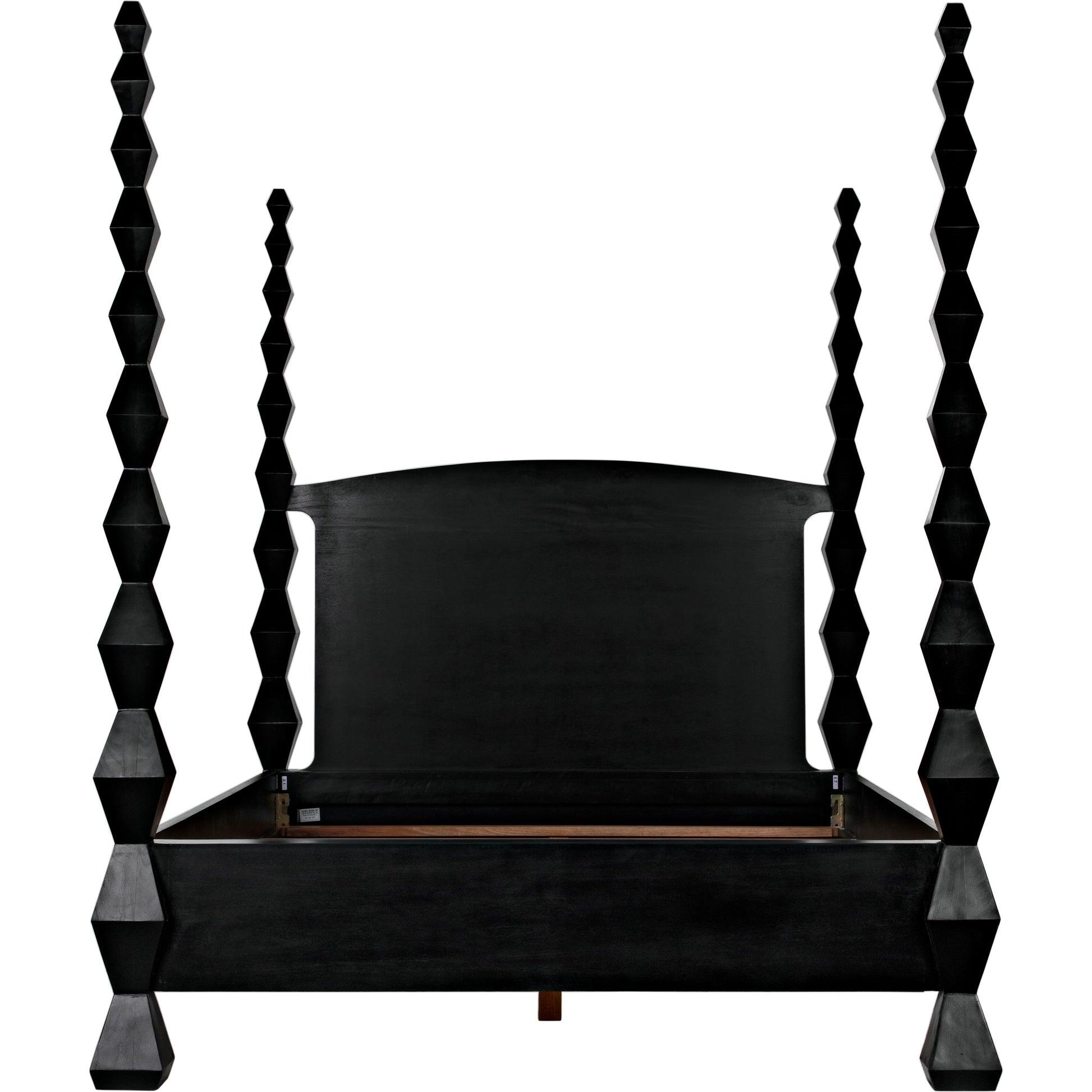 Brancusi Bed by Noir in hand rubbed black. Made from mahogany in a eclectic & global style.