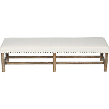 Sweden Bench by Noir in gray wash. Made from mindi in a transitional style.