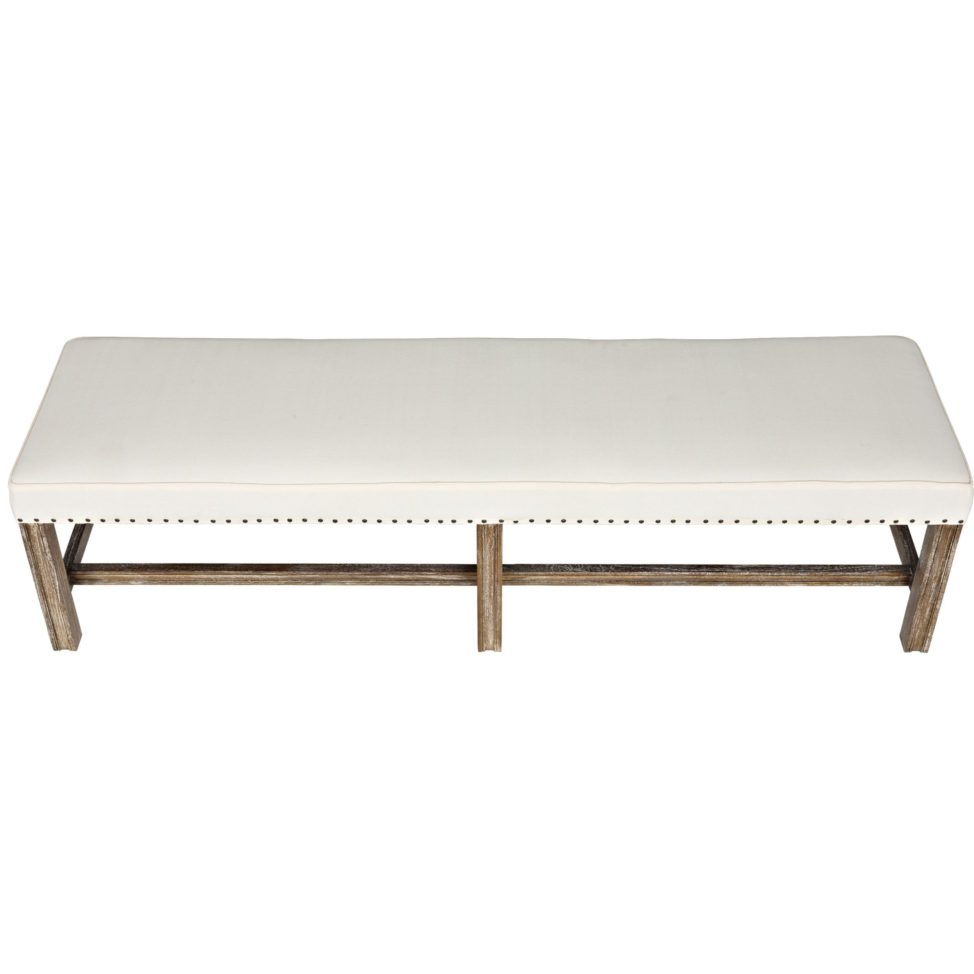 Sweden Bench by Noir in gray wash. Made from mindi in a transitional style.