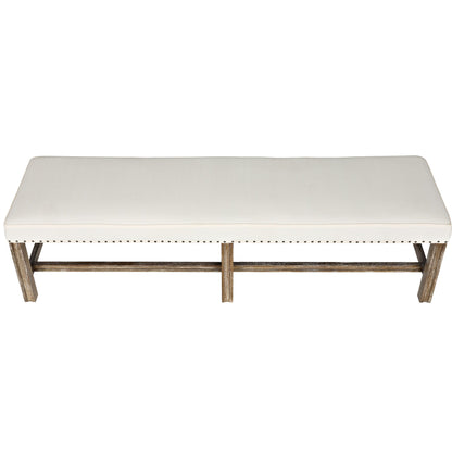 Sweden Bench by Noir in gray wash. Made from mindi in a transitional style.