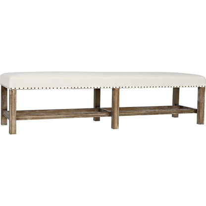 Sweden Bench by Noir in gray wash. Made from mindi in a transitional style.