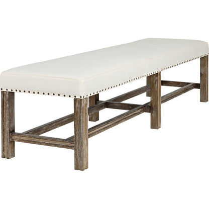 Sweden Bench by Noir in gray wash. Made from mindi in a transitional style.