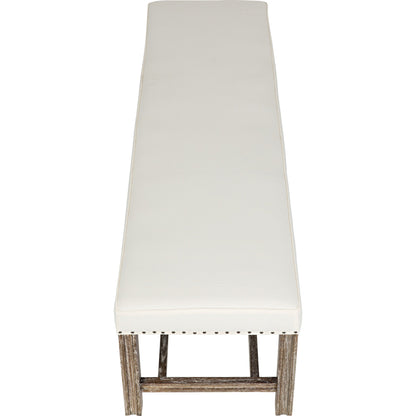 Sweden Bench by Noir in gray wash. Made from mindi in a transitional style.