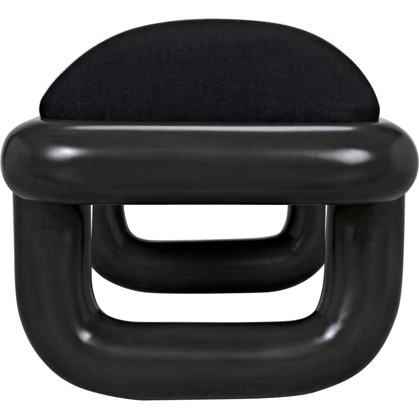 003 SI-1957022 | Additional Silo | Sigmund Bench by Noir in pale. Made from mahogany and black cotton in a modern style.