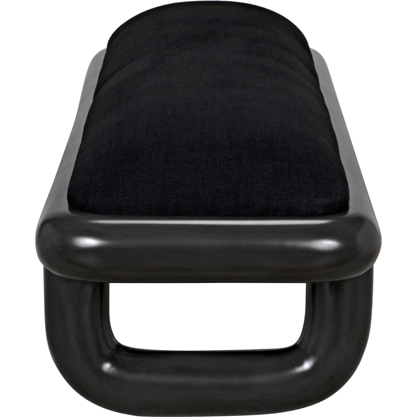 004 SI-1957022 | Additional Silo | Sigmund Bench by Noir in pale. Made from mahogany and black cotton in a modern style.