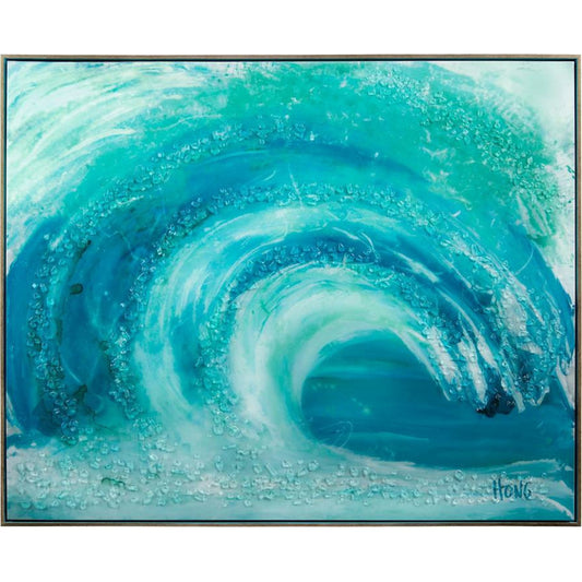Mary Hong's Rip Curl by John-Richard in blue, silver. Made from glass in a coastal style.
