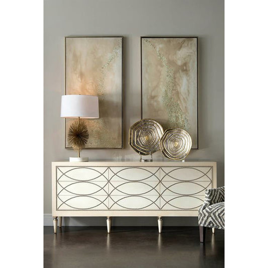 Mary Hong's Sepia Abstract II by John-Richard in silver. Made from glass in a modern style.