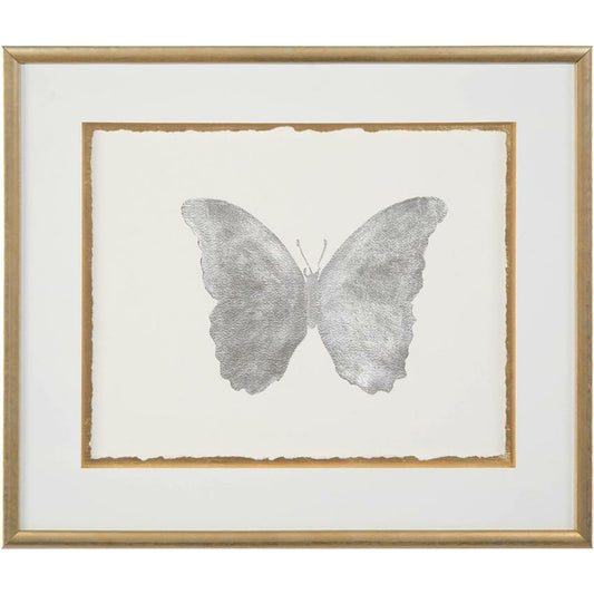 Shimmering Butterfly I by John-Richard in gold, white. Made from metal, wood in a transitional style.