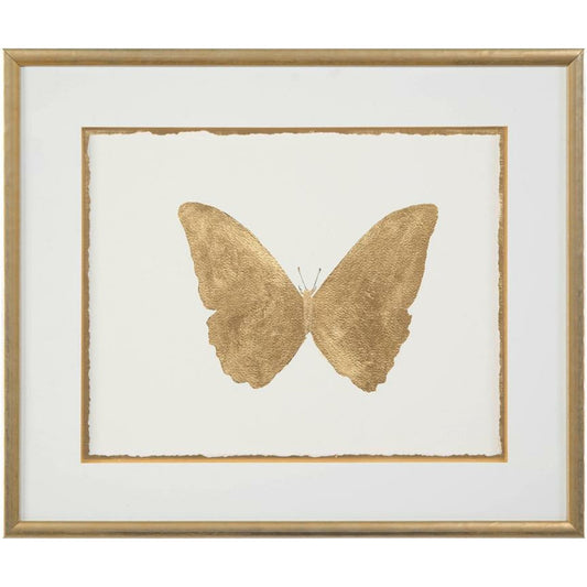 Shimmering Butterfly II by John-Richard in gold, white. Made from metal, wood in a transitional style.