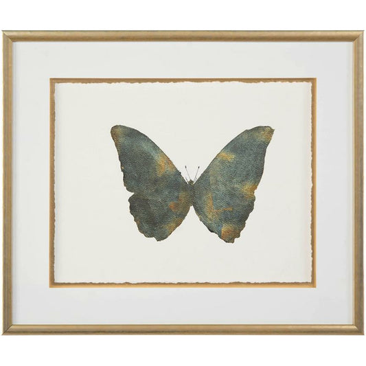 Shimmering Butterfly III by John-Richard in gold, white. Made from metal, wood in a transitional style.