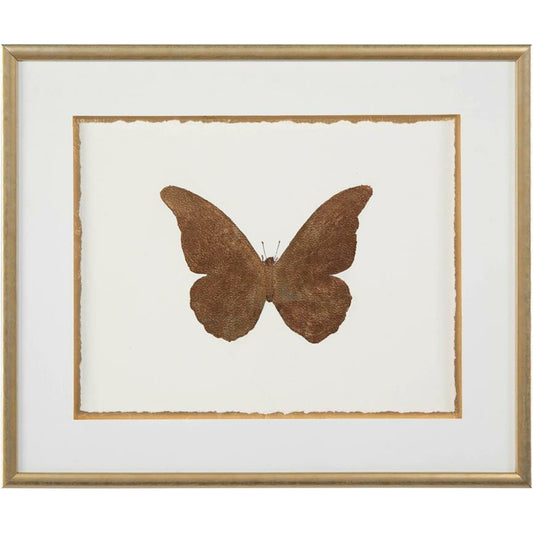 Shimmering Butterfly IV by John-Richard in gold, white. Made from metal, wood in a transitional style.