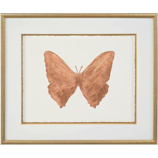 Shimmering Butterfly VI by John-Richard in gold, white. Made from metal, wood in a transitional style.