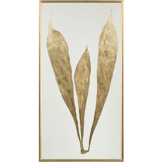 Modern Botany II by John-Richard in gold, white. Made from wood in a modern style.