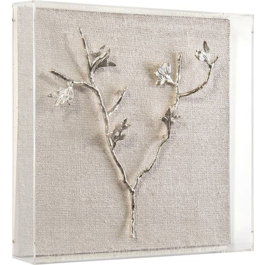 Silver Branches II by John-Richard in silver, white. Made from acrylic in a transitional style.