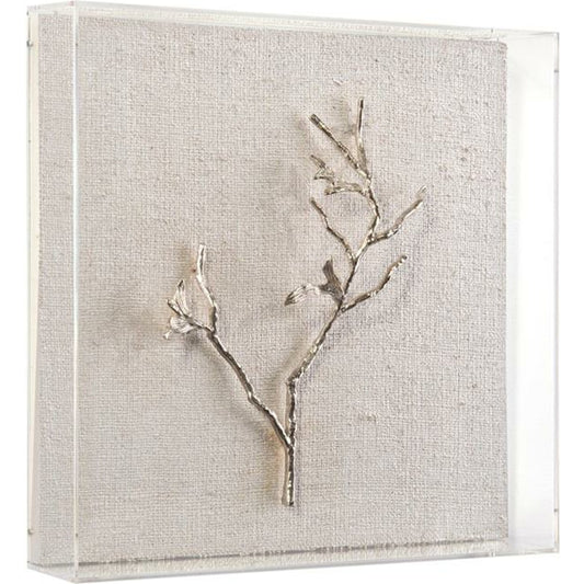 Silver Branches III by John-Richard in silver, white. Made from acrylic in a transitional style.