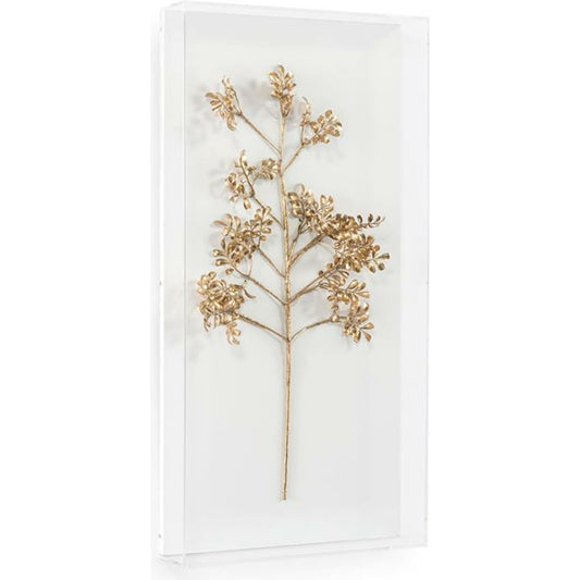 Gold Branch IV by John-Richard in gold, white. Made from acrylic in a transitional style.