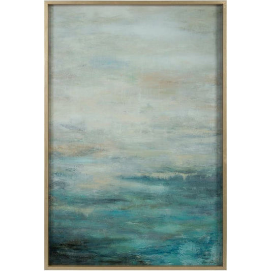 Dyann Gunter's As the Water Flows: Reflection by John-Richard in silver. Made from acrylic in a coastal style.