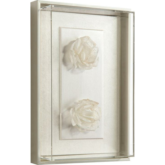 Calcite Shadow Box IV by John-Richard in silver. Made from acrylic in a transitional style.