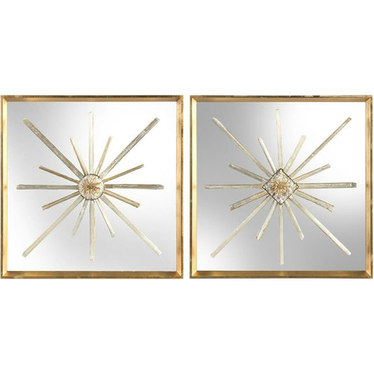 Star Crossed Circle and Diamond (Set of Two) by John-Richard in brass, gold. Made from brass in a transitional style.