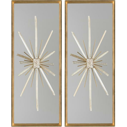 North Star Wall Decor (Set of Two) by John-Richard in brass, gold. Made from brass in a transitional style.