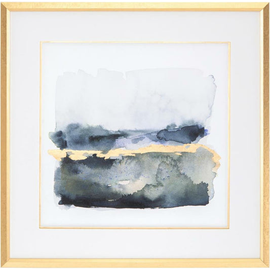 The Golden Indigo II by John-Richard in blue, gold, gray, indigo, white. Made from wood in a modern style.