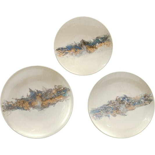 Azure Wall Art (Set of Three) by John-Richard in cream, white. Made from unique in a eclectic & global style.