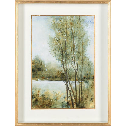 Early Spring I by John-Richard in gold, white. Made from wood in a traditional style.