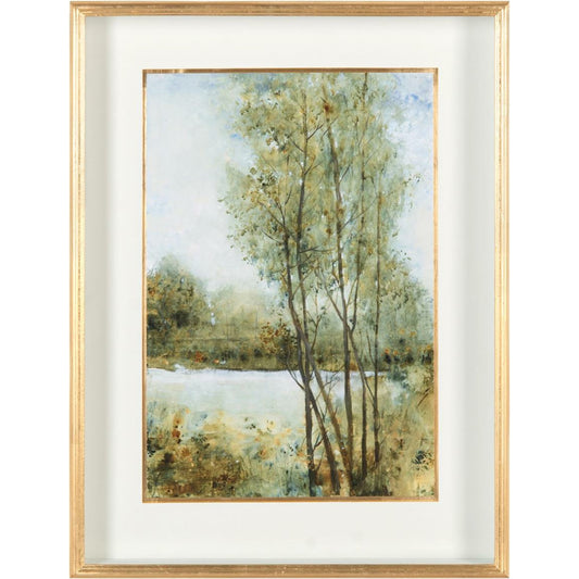 Early Spring I by John-Richard in gold, white. Made from wood in a traditional style.